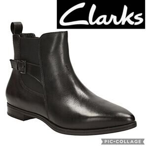 Clarks Morela Liza ankle black boots size 6.5 like new